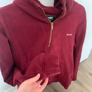 Roots Maroon Fleece Hoodie